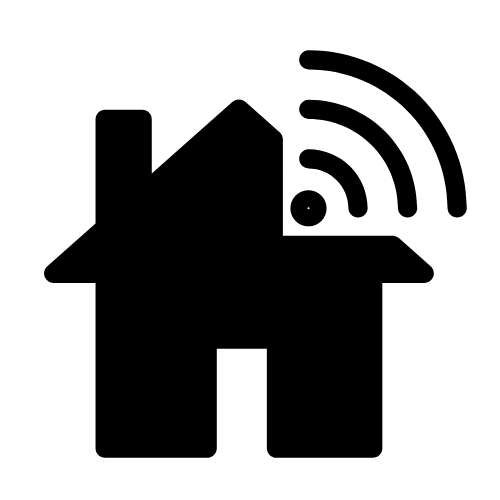 dessin d'une maison et de barres de réseau pour illustrer la domotique - foray perraud électricité